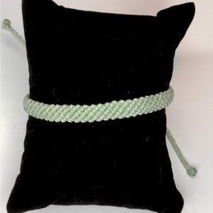 Pura Vida Green Woven Bracelet with Pura Vida Charm